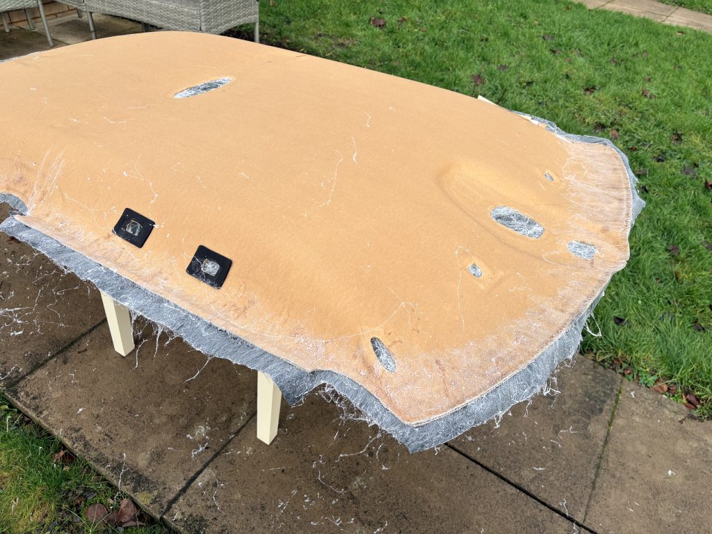 Turn over when complete and tidy up edges